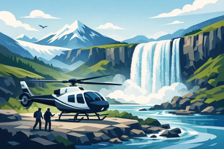 Waterfall Landing Helicopter Experience in Iceland